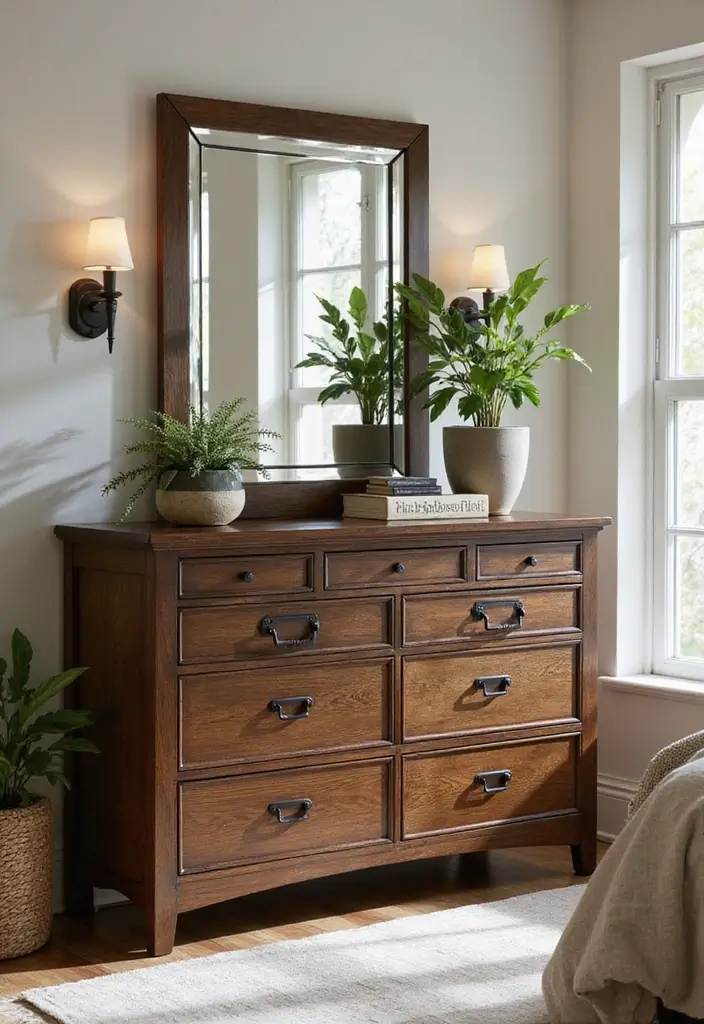 30 Dark Oak Bedroom Ideas That Bring Natural Warmth - 2. Dark Oak Dressers for Style and Storage