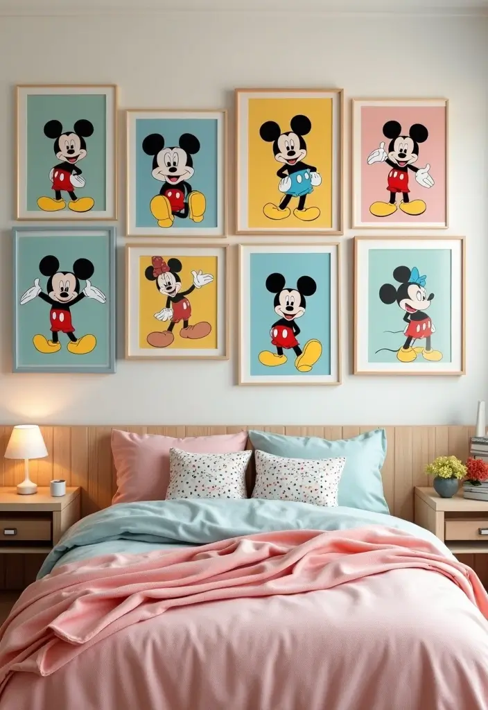 30 Mickey Mouse Bedroom Ideas That Bring Disney Magic Home - 1. Mickey Mouse Wall Art