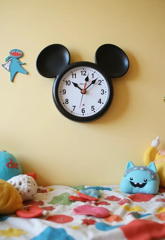 30 Mickey Mouse Bedroom Ideas That Bring Disney Magic Home - 13. Mickey Mouse Wall Clocks