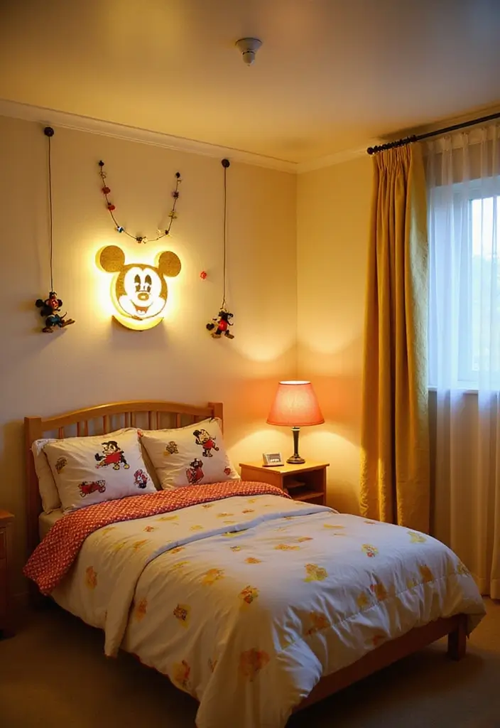 30 Mickey Mouse Bedroom Ideas That Bring Disney Magic Home - 24. Mickey Mouse Themed Lighting