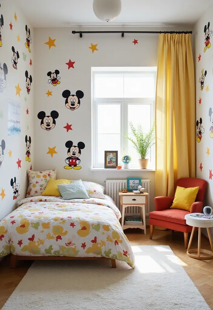 30 Mickey Mouse Bedroom Ideas That Bring Disney Magic Home - 7. Mickey Mouse Wall Decals