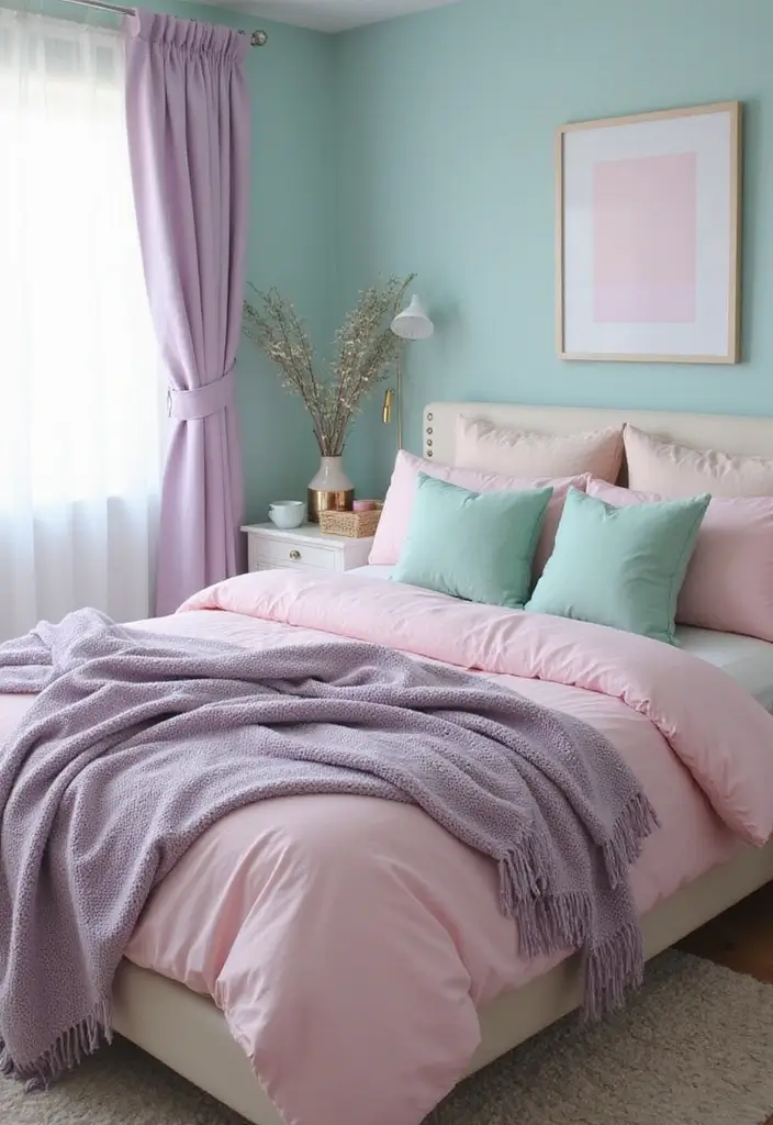 30 Pink Comforter Bedroom Ideas That Add Cozy Color - 3. Cozy Pastel Layers