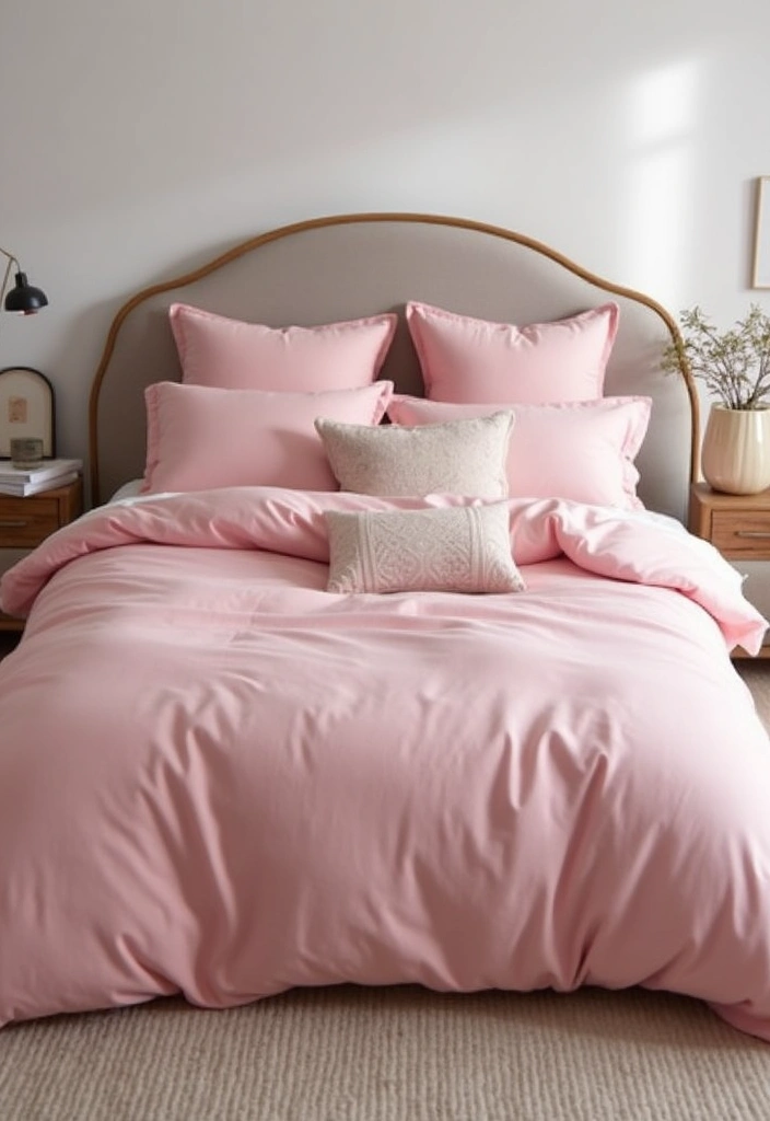 30 Pink Comforter Bedroom Ideas That Add Cozy Color - 30. Captivating Curves