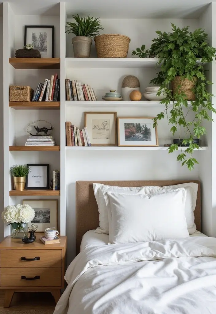 30 Room Makeover Bedroom Ideas That Inspire a Total Refresh - 19. Open Shelving for Display