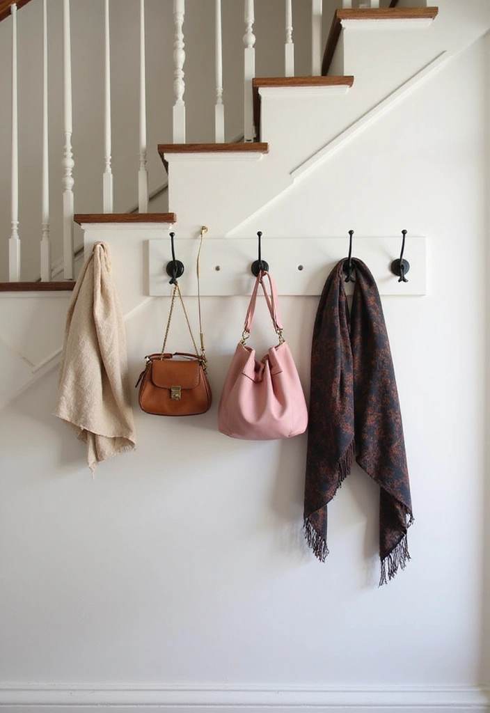 30 Stair Bulkhead Ideas Bedroom That Use Space Creatively - 15. Stylish Wall Hooks