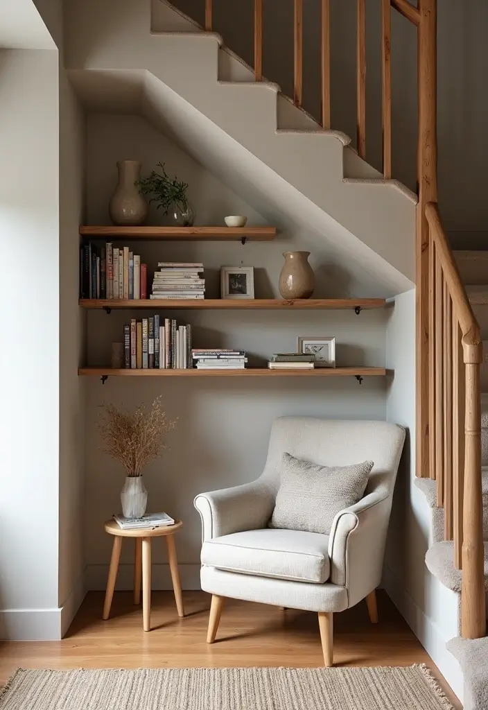 30 Stair Bulkhead Ideas Bedroom That Use Space Creatively - 18. Mini Library