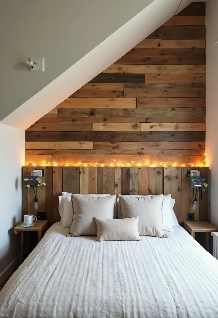 30 Stair Bulkhead Ideas Bedroom That Use Space Creatively - 25. DIY Pallet Wall