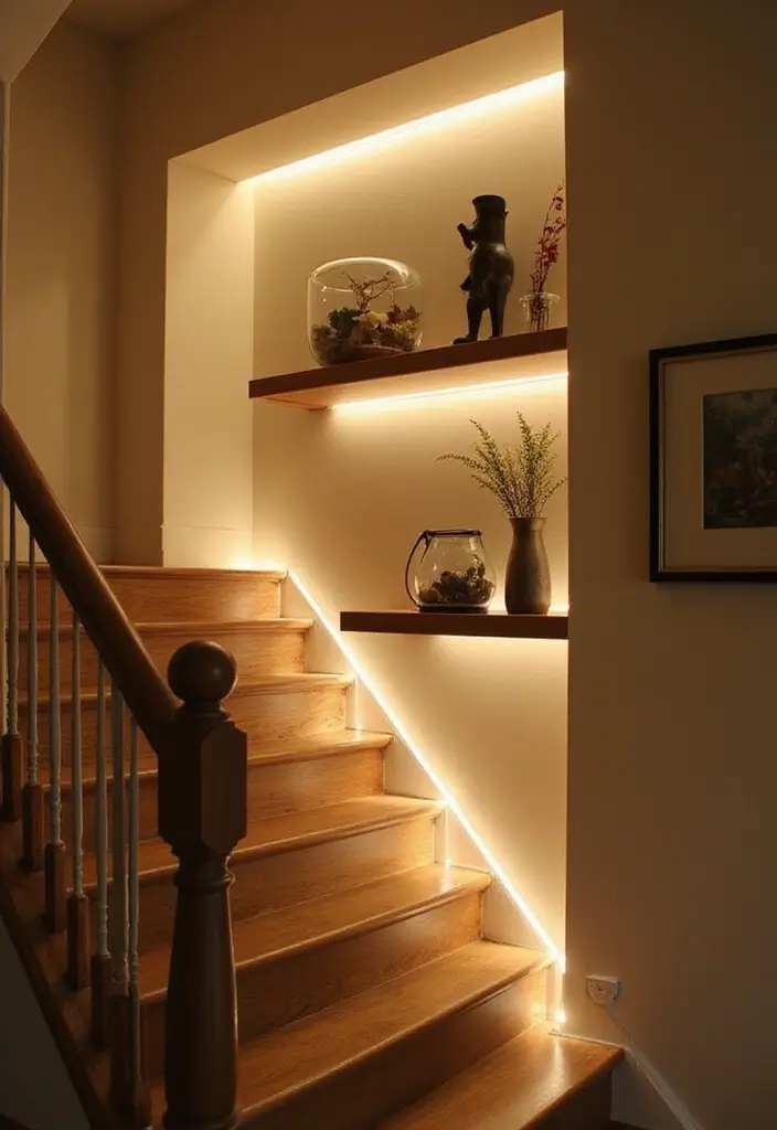 30 Stair Bulkhead Ideas Bedroom That Use Space Creatively - 6. Integrated Lighting
