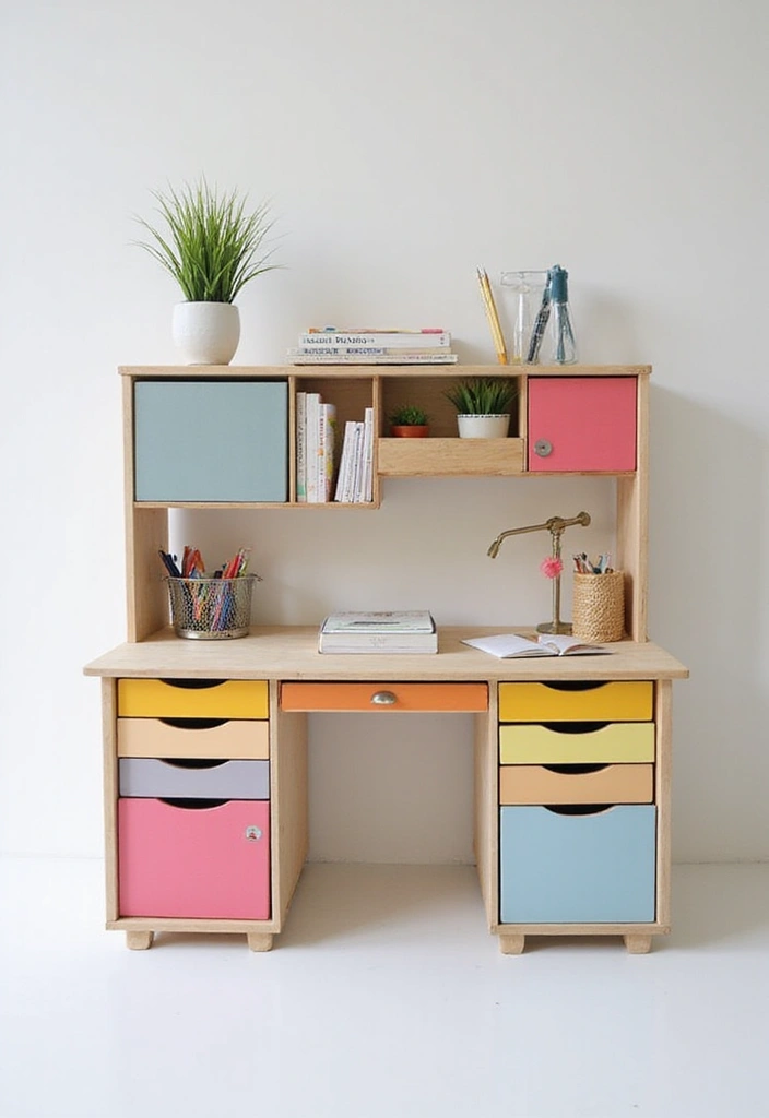 25 Bedroom Desk Ideas Aesthetic That Boost Productivity & Style - 15. Creative Multi-Functional Desk
