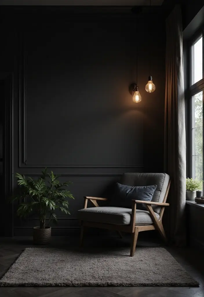 30 Black Aesthetic Bedroom Ideas That Are Sleek and Stylish - 18. Cozy Nooks