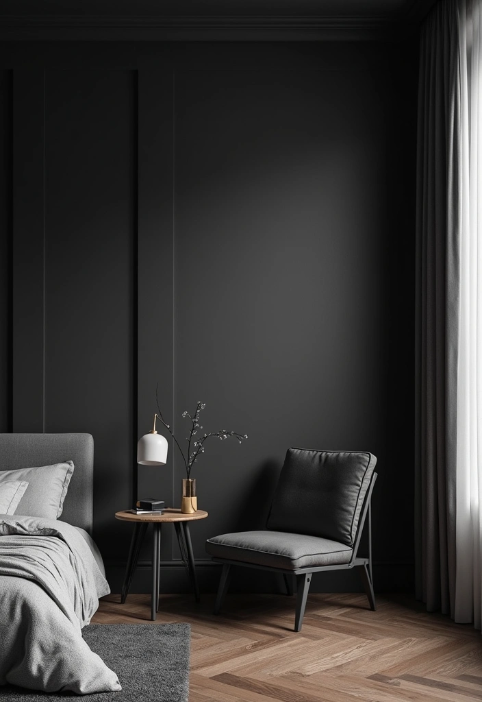 30 Black Aesthetic Bedroom Ideas That Are Sleek and Stylish - 27. Accent Walls