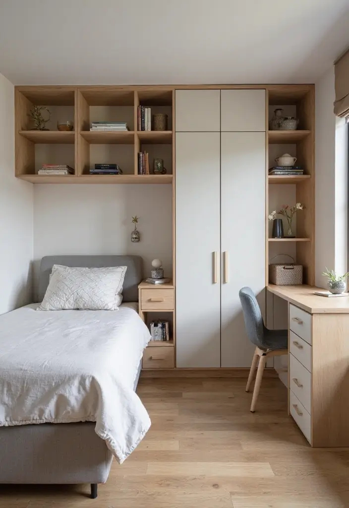 30 Bloxburg Twin Bedroom Ideas That Are Cute & Compact - 2. Built-In Storage Solutions