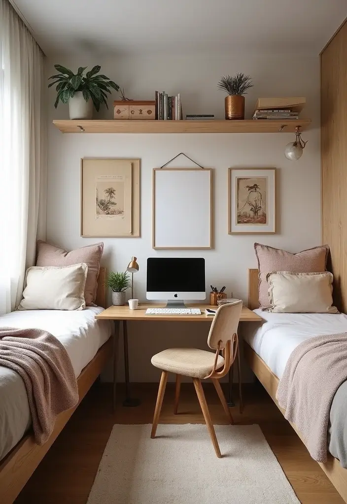 30 Bloxburg Twin Bedroom Ideas That Are Cute & Compact - 8. Functional Desk Space