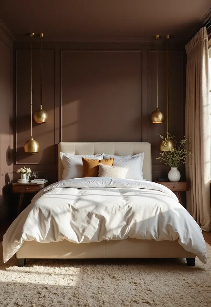 30 Brown Wall Bedroom Ideas That Bring Earthy Elegance - 1. Deep Chocolate Delight