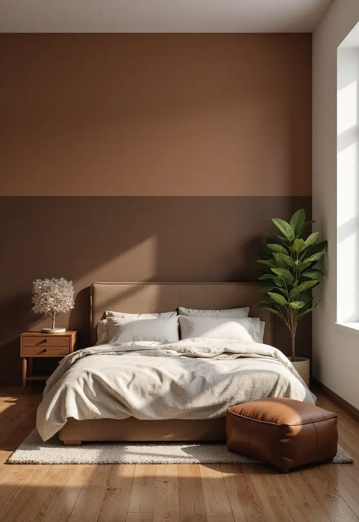 30 Brown Wall Bedroom Ideas That Bring Earthy Elegance - 15. Earthy Color Gradients
