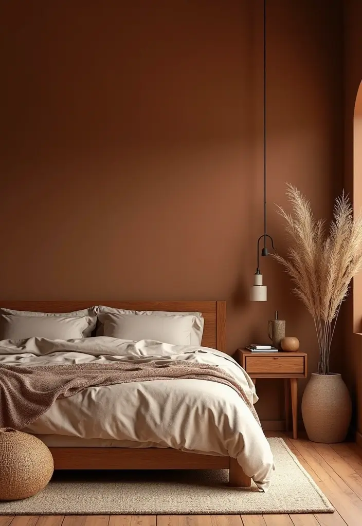 30 Brown Wall Bedroom Ideas That Bring Earthy Elegance - 25. Warmth of Wood