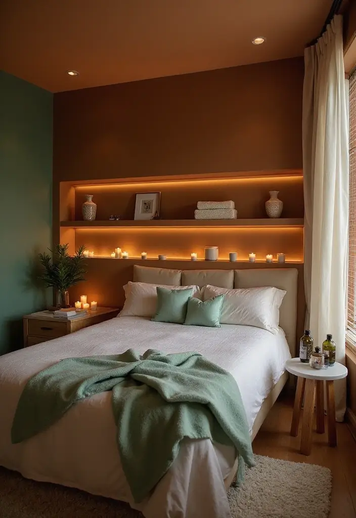 30 Brown Wall Bedroom Ideas That Bring Earthy Elegance - 27. Relaxing Spa Vibes