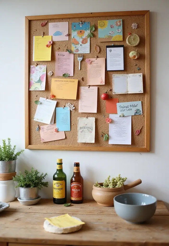 30 Cork Board Ideas for Bedroom Aesthetic That Inspire You Daily - 14. Recipe Cork Board