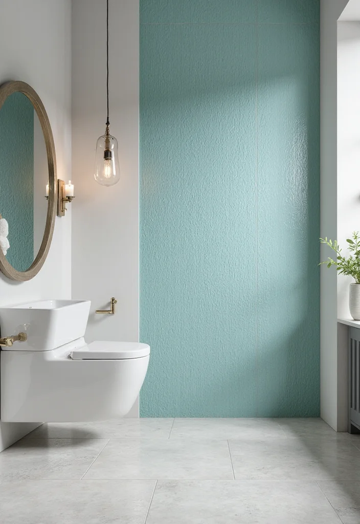 14 Aqua Tile Bathroom Ideas With Fresh Colour - 5. Textured Tiles for Added Depth