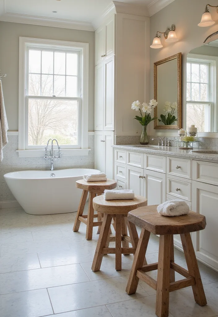 14 Bathroom Stool Decor Ideas For Style And Function - 14. Custom-Made Stools for Personal Touch