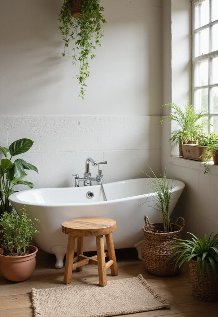 14 Bathroom Stool Decor Ideas For Style And Function - 2. Vintage Wooden Stools