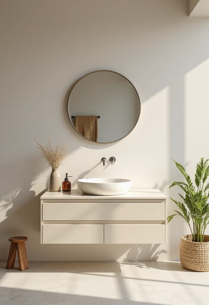 14 Cream Bathroom Vanity Ideas With Soft Elegance - 12. Eco-Friendly Choices in Cream Vanities