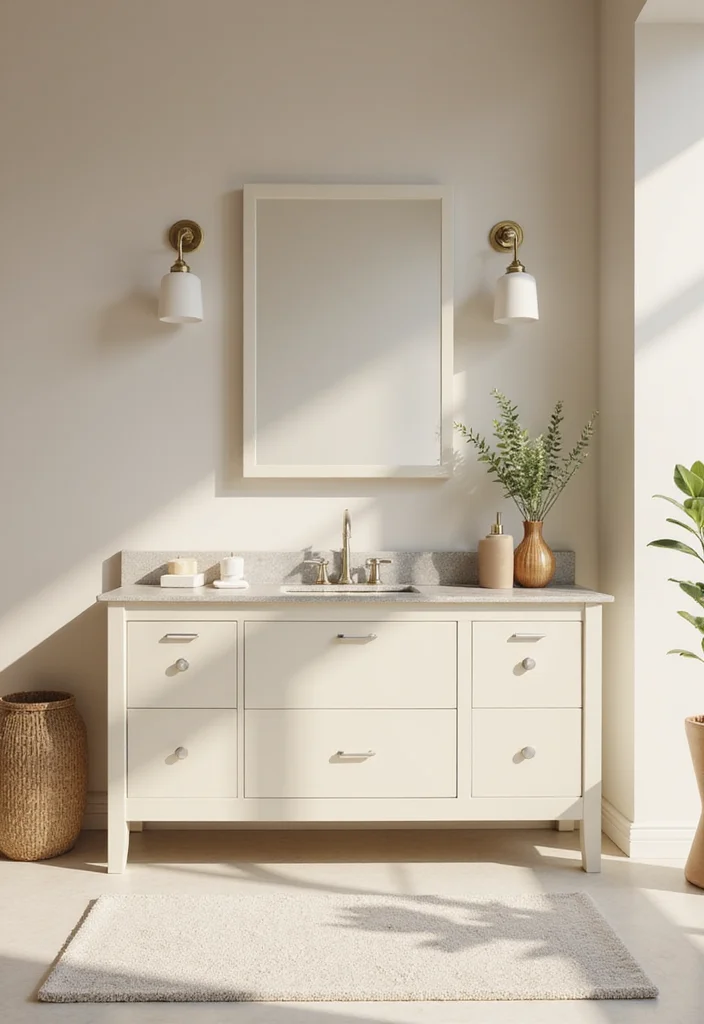 14 Cream Bathroom Vanity Ideas With Soft Elegance - 2. Minimalist Cream Vanities for Modern Spaces