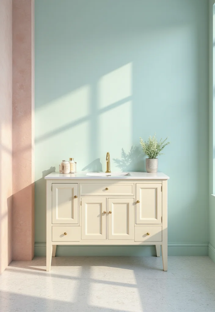 14 Cream Bathroom Vanity Ideas With Soft Elegance - 7. Soft Color Palettes with Cream Vanities