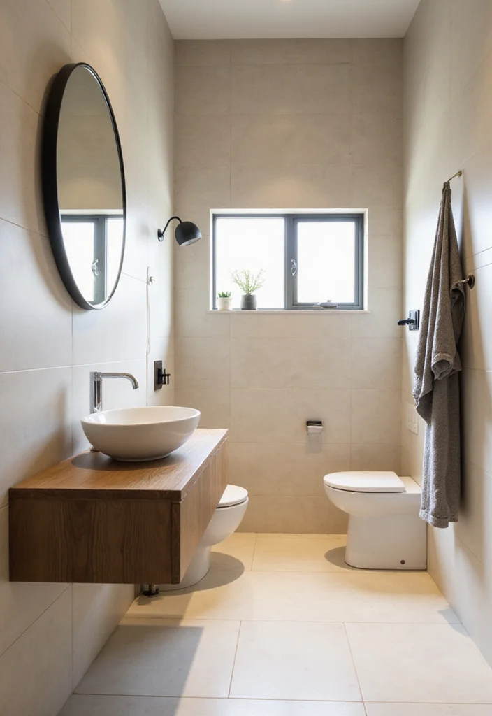 14 Cream Tile Bathroom Ideas With Soft Warmth - 11. Cream Tiles in a Small Bathroom