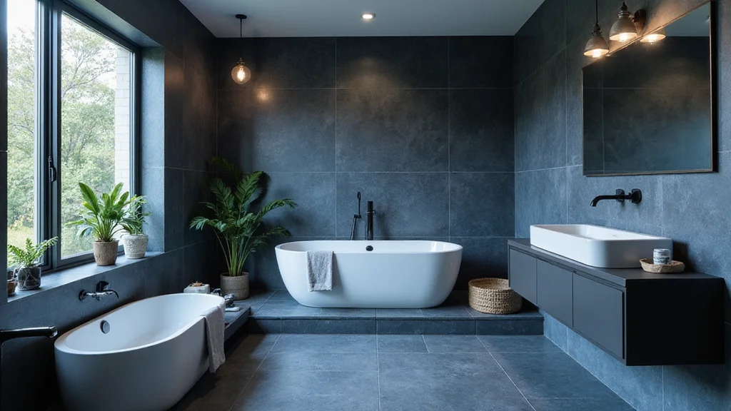 14 Dark Blue Tile Bathroom Ideas With Bold Mood