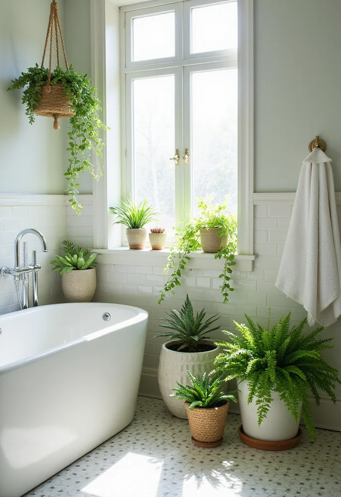14 Easter Bathroom Decor Ideas With Spring Vibes - 13. Spring Greenery