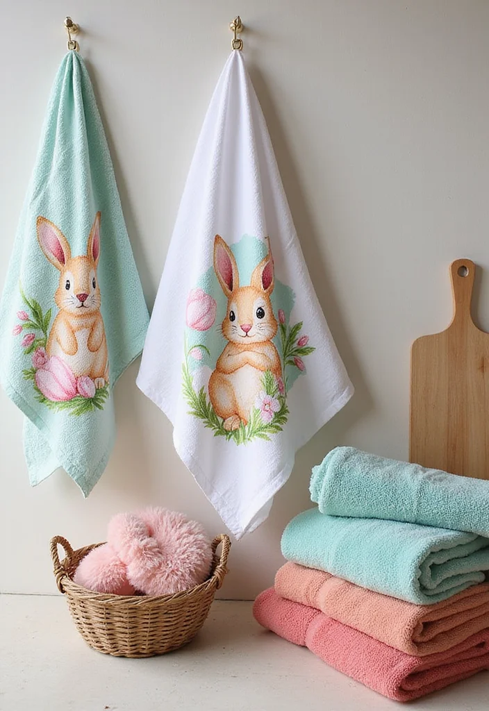 14 Easter Bathroom Decor Ideas With Spring Vibes - 7. Decorative Easter Towels
