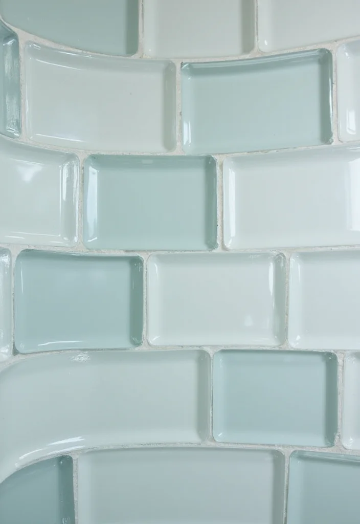 14 Glass Tile Bathroom Ideas That Add Shine - 1. Sleek Subway Glass Tiles