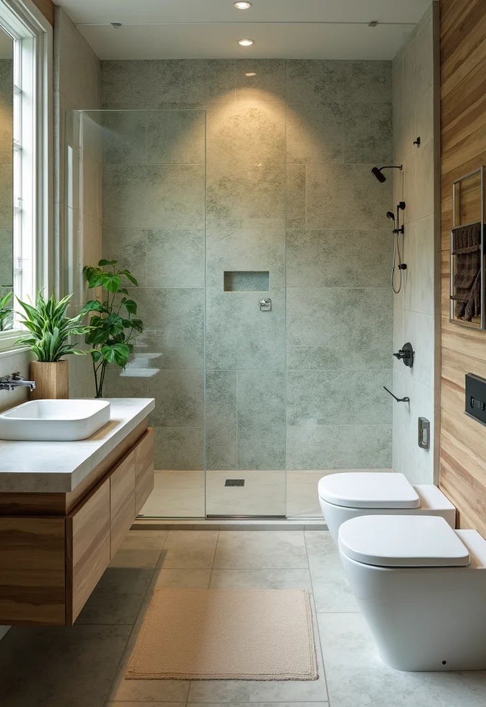 14 Glass Tile Bathroom Ideas That Add Shine - 4. Eco-Friendly Recycled Glass Tiles