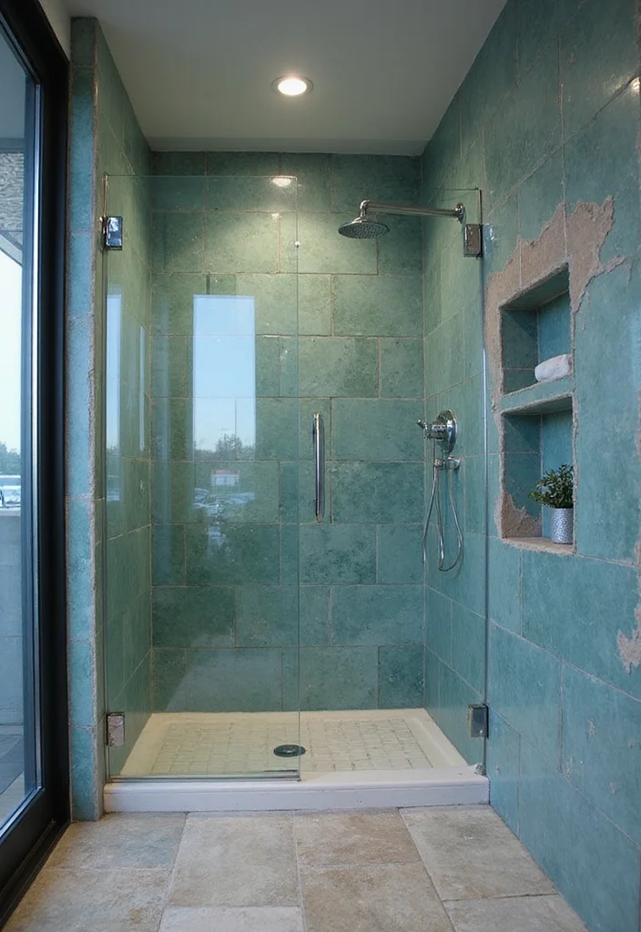 14 Glass Tile Bathroom Ideas That Add Shine - 6. Glass Tile Shower Walls