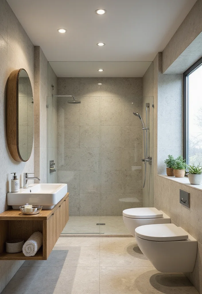 14 Glass Tile Bathroom Ideas With Glossy Style - 10. Sustainable Styles