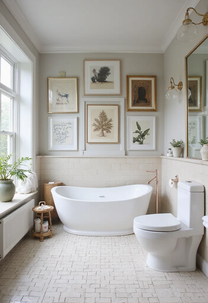 14 Large Bathroom Decor Ideas For Big Impact - 4. Statement Wall Art