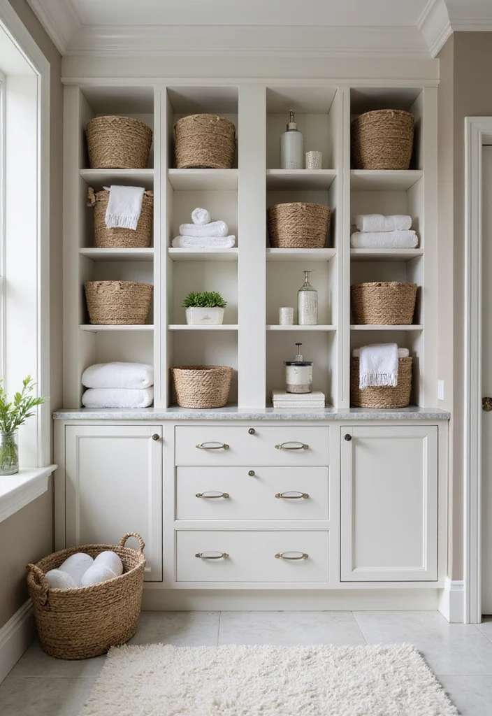14 Large Bathroom Decor Ideas For Big Impact - 6. Decorative Storage Solutions