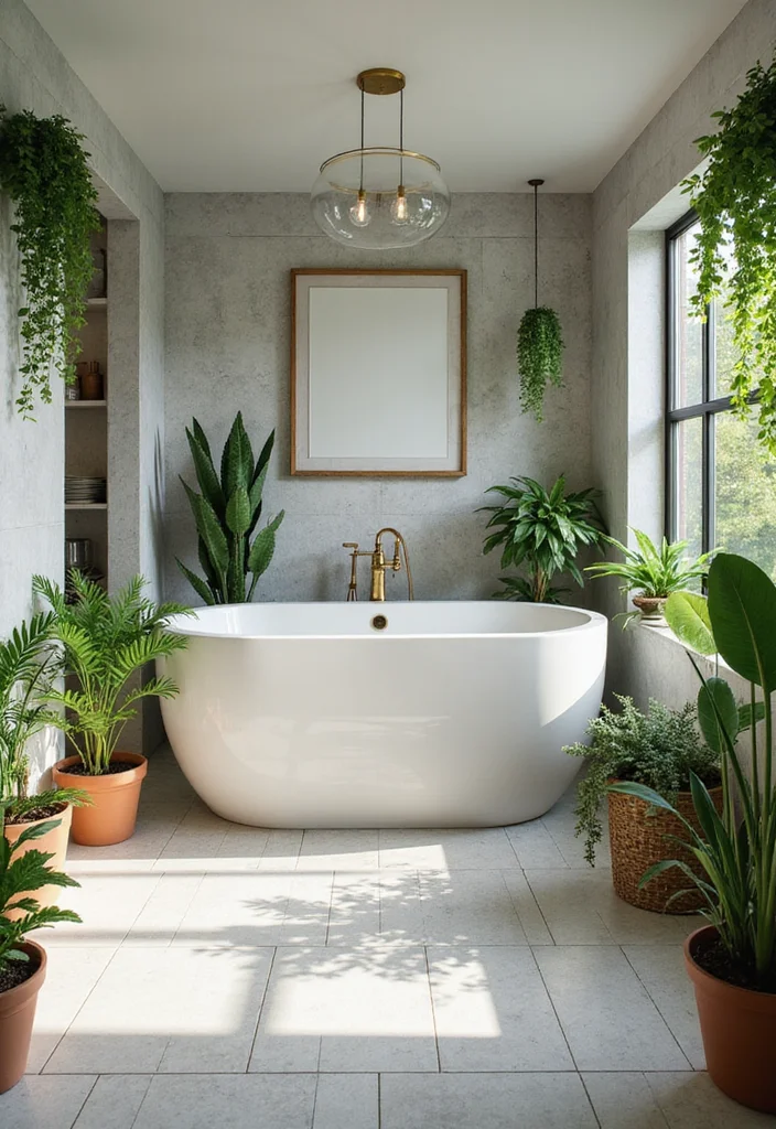 14 Large Bathroom Decor Ideas For Big Impact - 8. Greenery and Botanicals