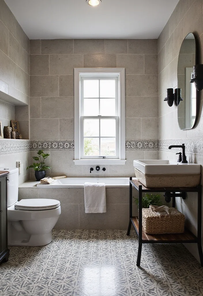 14 Mexican Tile Bathroom Ideas With Colour And Culture - 11. Geometric Precision