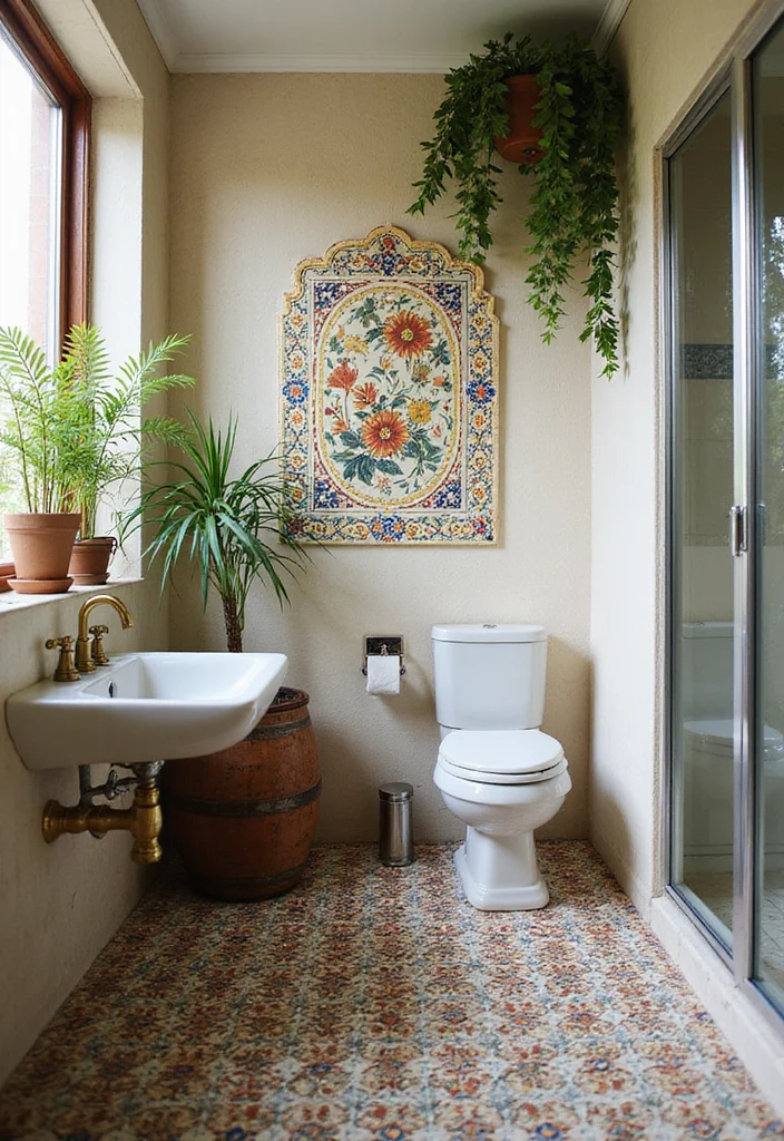 14 Mexican Tile Bathroom Ideas With Colour And Culture - 2. Hand-Painted Talavera Tiles