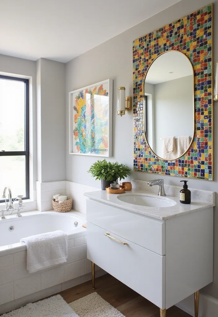 14 Mexican Tile Bathroom Ideas With Colour And Culture - 4. Colorful Mosaic Accents