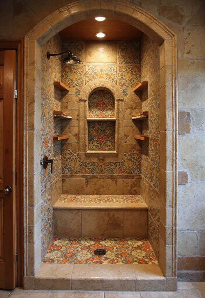 14 Mexican Tile Bathroom Ideas With Colour And Culture - 5. Vibrant Shower Nooks