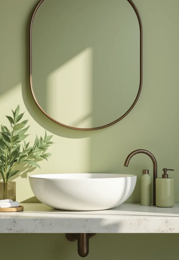14 Olive Green Bathroom Decor Ideas With Peaceful Style - 7. Bath Accessories in Olive Green