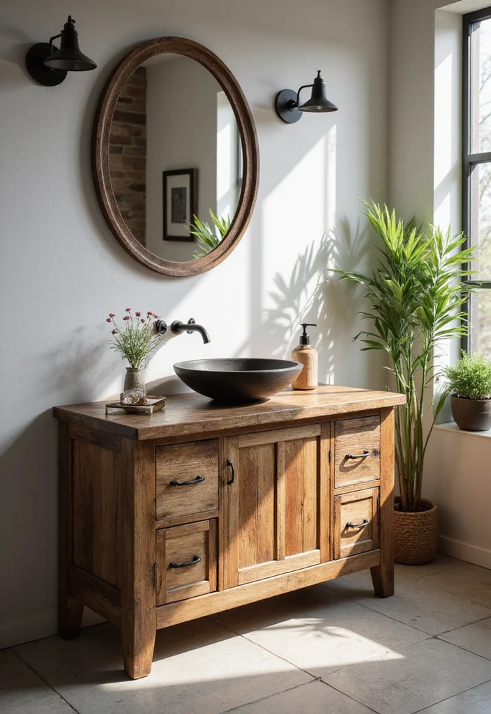 14 Redo Bathroom Vanity Ideas For Instant Upgrades - 1. Reclaimed Wood Vanity