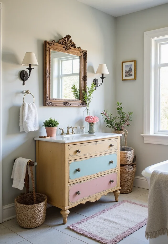 14 Redo Bathroom Vanity Ideas For Instant Upgrades - 3. Upcycled Vintage Furniture