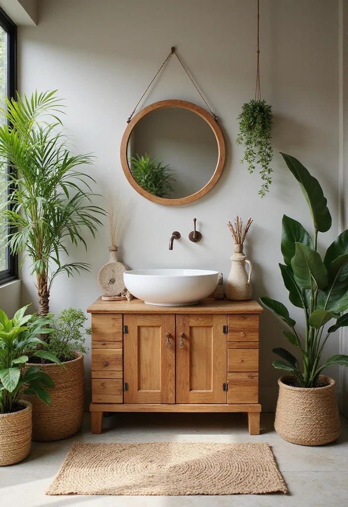 14 Redo Bathroom Vanity Ideas For Instant Upgrades - 6. Nature-Inspired Decor