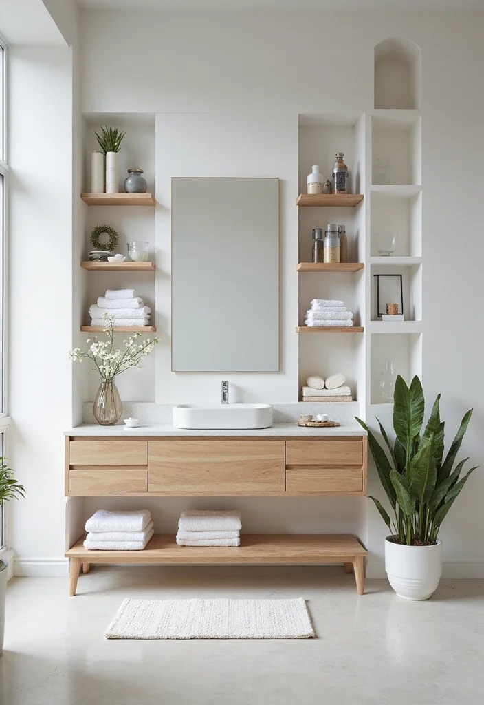 14 Redo Bathroom Vanity Ideas For Instant Upgrades - 8. Open Shelving