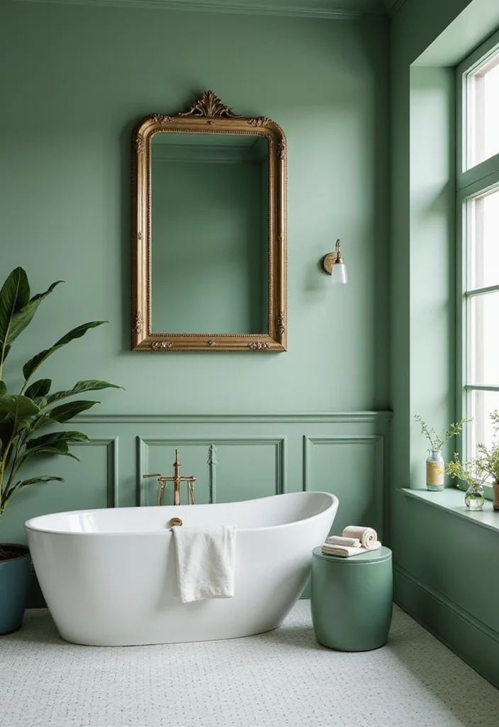 14 Sage Green Bathroom Decor Ideas With Calm Energy - 14. Sage Green Decor Statements