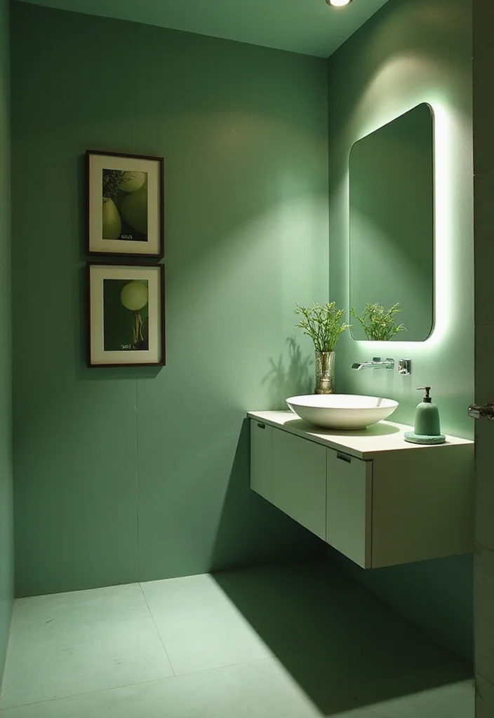 14 Sage Green Bathroom Decor Ideas With Calm Energy - 8. Sage Green Lighting Fixtures